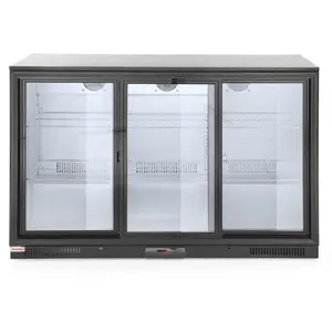338L triple glass doors automatic defrost commercial back bar beer display fridge/coolers/freezers/refrigerators/chiller