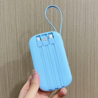 Câbles intégrés, station d'alimentation portable ultra-mince de grande capacité 10000mAh, sortie 22,5W, type-C, chargeur de téléphone portable, livraison rapide