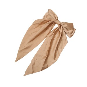 Jepit Rambut Pita Besar Gaya Korea untuk Wanita, Tenun Tangan dari Satin Chiffon Warna Solid, Pita Panjang - Aksesoris Rambut Trendi dan Serbaguna, Cocok untuk Hadiah - Product Image 5