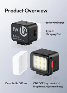 Ulanzi DG01 Mini Cube Light 5600K Lumière Vidéo pour Appareils Photo Reflex Canon Sony Nikon avec Support Magnétique Griffe Froide pour <span class=keywords><strong>Vlog</strong></span> et Diffusion en Direct - Product Image 3