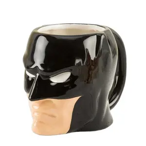 Groothandel 3d Batman-Cutge Keramische Beker Mok Cappuccino Koffie Cup Cartoon Mokken Herbruikbare Thee Melk Keramische Custom Logo Porselein 24