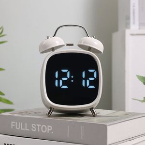 Creative Loud Electronic Desk Alarm <b>Clock</b> <b>LED</b> Display Strong Ringing USB Powered Multi-Function Wake Metal Modern Design Bedroom - Product Image 3