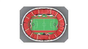 Modèle de blocs de construction <span class=keywords><strong>3D</strong></span> personnalisé d'un grand stade, maison miniature, terrain de football, ensembles de blocs de construction - Product Image 2