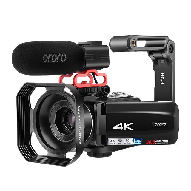 ORDRO Z88 4K UHD WiFi YouTube Vlog Camera with 10X Optical Zoom CMOS Sensor 3-Inch Touch Screen 90 Wide Angle