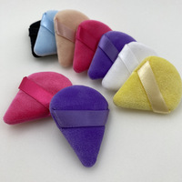 Mini houppette triangulaire 40*50mm en velours ultra doux pour poudre libre et correcteur, lavable, outils de maquillage cosmétique multi-usages
