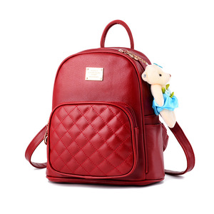 High Quality Vintage Casual PU <b>Leather</b> Multi-zip Ladies Women <b>Backpacks</b> Bag <b>Large</b> Capacity Bear Designer Travel Bag - Product Image 1