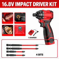 LONSLEY 16.8V Brushless Impact Driver 140Nm Satu Baterai Satu Pengisi Daya 4 Mata Bor Kit