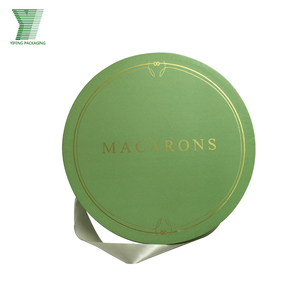 Boîte d'emballage cadeau personnalisée en papier rond de qualité alimentaire, avec estampage or de luxe, assortiment de chocolats, bonbons, macarons, pâtisseries, beignets - Product Image 4