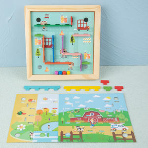 Jouets labyrinthe en bois pour filles, puzzles 3D, entraînement de la coordination œil-main, <span class=keywords><strong>jeux</strong></span> de concentration sur circuit d'équilibre - Product Image 5