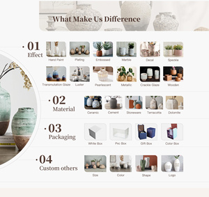 Pot de fleurs en céramique épaisse, écologique, durable et de grande valeur, design moderne et simple, droit, pour <span class=keywords><strong>la</strong></span> maison, le jardin et le salon - Product Image 6