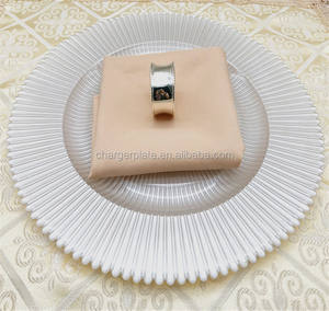 Assiettes de présentation en or blanc perlé pour mariage, en gros et à prix réduit, pour la décoration - Product Image 2