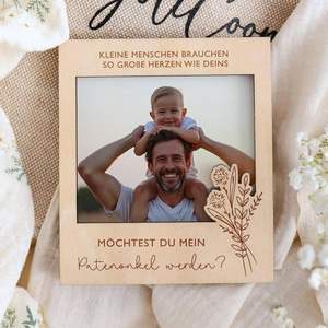 Cadre photo en bois personnalisé d'usine, veux-tu être <span class=keywords><strong>mon</strong></span> parrain, demoiselle d'honneur, annonce de grossesse, cadeau - Product Image 2