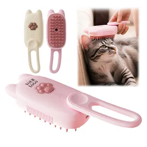 Cepillo de vapor para gatos, cepillo eléctrico para eliminar el pelo enredado y suelto, cepillo de pelo para gatos, cepillo de vapor para perros 3 en 1 para masaje