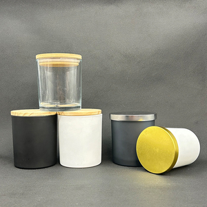 6oz 8oz 10oz 16oz Custom Iridescent Frosted Clear Matte White Black Colored Container Glass Candle Jar For Candle Making