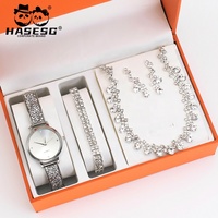 Modieuze Horloge Voor Vrouw Diamant Quartz Horloges Dames Armband Sieraden Set Geschenken Voor Vrouwen Bulk Kopen