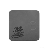 Tapis de souris de jeu en cuir PU gravé au Laser couleur avec tapis de bureau de charge sans fil pour cadeaux d'affaires et promotionnels