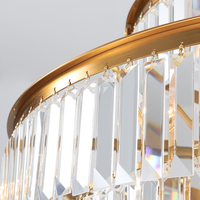 Lustre américain postmoderne lampe en cristal pour salon rond de luxe salle à manger pour maisons modèles famille ampoules à incandescence