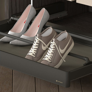 Cooper Shoe Rack Wardrobe Pull Out Basket 600mm Aluminum Alloy Single Tier Closet <b>Storage</b> <b>Drawer</b> With Soft Close Rails - Product Image 2