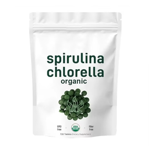 Compléments Halal pour l'immunité à base de Spiruline, Chlorelle, <span class=keywords><strong>Moringa</strong></span> et Herbe d'Orge, Comprimés d'origine en vrac de Spiruline et Chlorelle - Product Image 1