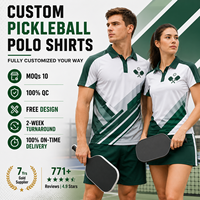 Kaos Pickleball Custom 3-Kancing, Kaos Polo Pickleball Kancing Depan, Jersey Custom Vintage Klasik, Pakaian Pickleball Sublimasi