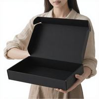 Boîtes d'expédition noires écologiques biodégradables recyclables réutilisables avec logo personnalisé imprimé, enveloppes en carton ondulé avec doublure en mousse