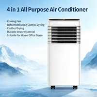 Aire Acondicionado Portátil 4 en 1 para el Hogar, Ventilador, Deshumidificador, Secadora de Ropa, Tipo Piso, para Espacios Interiores