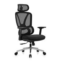 Chaise de bureau moderne, confortable, ergonomique, avec support lombaire réglable, pivotante et dotée d'un dossier en maille respirante