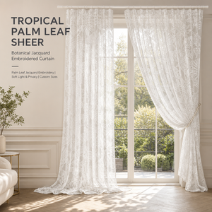 Rideaux Voilages Jacquard Modernes Style Château Français Élégants Longueur Plancher sur Mesure pour Chambre et Salon - Product Image 1