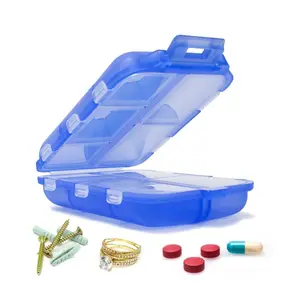 Custom Logo Portable Pill Case Plastic Pill Box Dispenser Travel Pill Organizer with 10 Compartments for Different Medicines