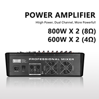 GAX-MQ16 Nouvelle série MQ Console de mixage professionnelle 16 canaux avec 99 DSP Égaliseur 7 bandes Amplificateur de puissance Console de mixage