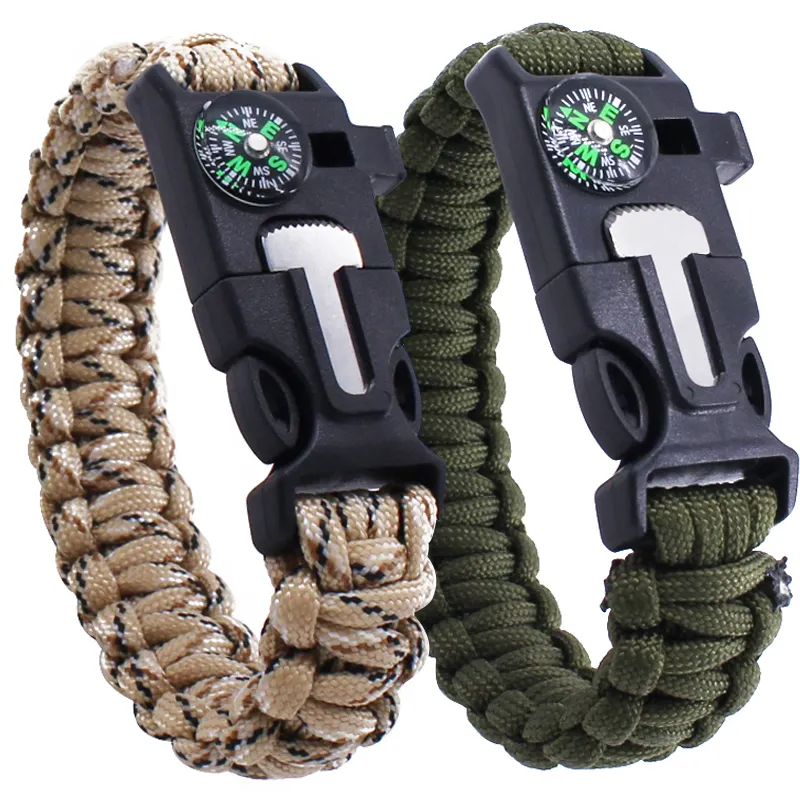 Multifunction 5 In 1 Emergency Survival 550 LBS Tactical Paracord Bracelet for Outdoor Camping
