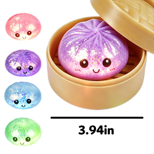 Jouets anti-stress lumineux en forme de boulette, simulation de pain vapeur, avec veilleuse LED, vente en gros en stock - Product Image 2