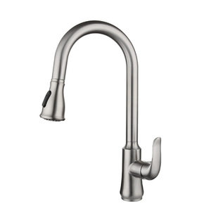 Stainless Steel Pull Out Kitchen Faucet Single Handle Deck <b>Mounted</b> Contemporary Style Ceramic Valve Core - Product Image 1