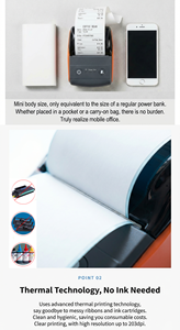 โฮลีฮาห์ มินิ 58 มม. เครื่องพิมพ์ฉลากบาร์โค้ดแบบพกพาพร้อมแบตเตอรี่ 1200mAh ความละเอียด 200DPI มีสินค้าในสต็อก - Product Image 4