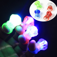 Cincin LED Berkedip Siap Pakai Lampu Jari LED Fashion Lampu Jari Kristal Mainan Kecil untuk Berbagai Pesta