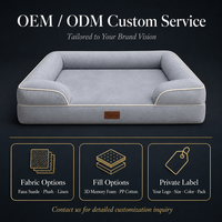 Lit orthopédique rectangulaire pour chien en faux daim, avec noyau en mousse à mémoire de forme 3D, structure alvéolée pour une circulation d'air optimale, base antidérapante en caoutchouc, lavable, OEM