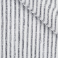 Tissu Popeline Rayé Teint en Fil Écologique 55% Lin 45% Coton pour Chemises Formelles et Décontractées Hommes, Femmes, Enfants et Uniformes