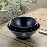 Bol à soupe en plastique et mélamine noir, style japonais à la mode, 1 pièce
