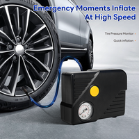 Compresseur d'air pour pneus 12V 80psi avec jauge analogique - Prise en charge PSI/ATM pour pneus de voiture