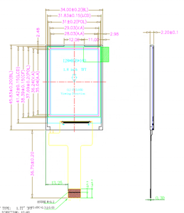 Écran LCD Topwin de petite taille, 1,77 pouce, résolution 128x160, écran TFT couleur, panneau d'affichage LCD-TFT, connecteur d'interface SPI - Product Image 6