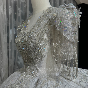 Vestido de Novia Wx293 con Cuello en V, Estilo Europeo, con Cola Larga, Vestido de Novia Sexy, Vestido de Novia Grande, Jancember - Product Image 5