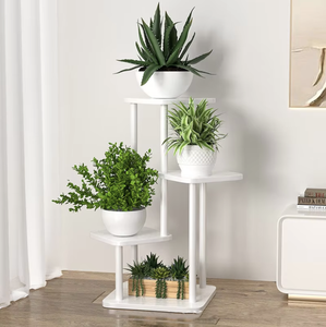 Étagère de rangement en métal pour plantes Étagère pour pots de fleurs à plusieurs niveaux Étagères de rangement pour cuisine et salle de bain à 4 niveaux Étagères pour étagères Organisateur - Product Image 3