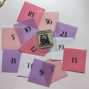 Nhà Máy Bán buôn mini dễ thương xách tay lặp đi lặp lại xé kháng Frosted vuông tiền mặt nhồi tùy chỉnh phong bì chất kết dính Ví A9 - Product Image 2