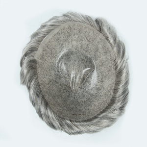 Prêt à expédier : Toupet 100 % cheveux humains vierges Remy indiens, base PU 08-10, brun foncé/clair, ligne de cheveux naturelle, longueur 6 pouces - Product Image 3