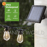 Guirnalda de Luces LED Solares para Exteriores, Impermeables IP65, 10 Metros, 3500K, Blanco Cálido, Panel Solar de 5.5V, USB