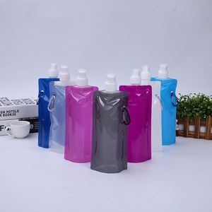 Sac à eau souple pliable de 500 ml, couleur unie, autoportant, avec bec verseur, imprimable et portable - Product Image 4