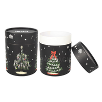 Boîte cylindrique en papier personnalisée pour Noël, emballage cadeau rigide rond pour diffuseur de parfum, bougie, boîte en papier imprimée OEM