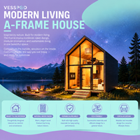 Maisons en bois préfabriquées, structure triangulaire, mini-maison modulaire, villa de luxe, imperméable, pour hôtels de villégiature