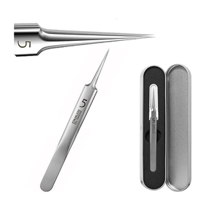 Pince à épiler professionnelle en acier inoxydable, pointe ultra-fine de précision, pour l'élimination des points noirs, des comédons, de l'acné, des boutons et des poils incarnés - Product Image 2