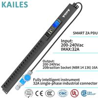 KAILES (KLS) K55 Série ZA Unité de distribution d'alimentation (PDU) intelligente en métal 32A 20 prises brésiliennes Industrielle Fiable Moderne pour l'équipement de données